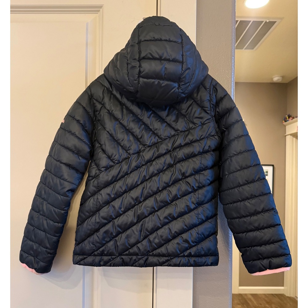 Girls Columbia‎ Black with Pink Trim XS (6/6X) Hooded Lightweight Puffer Jacket - Picture 6 of 12